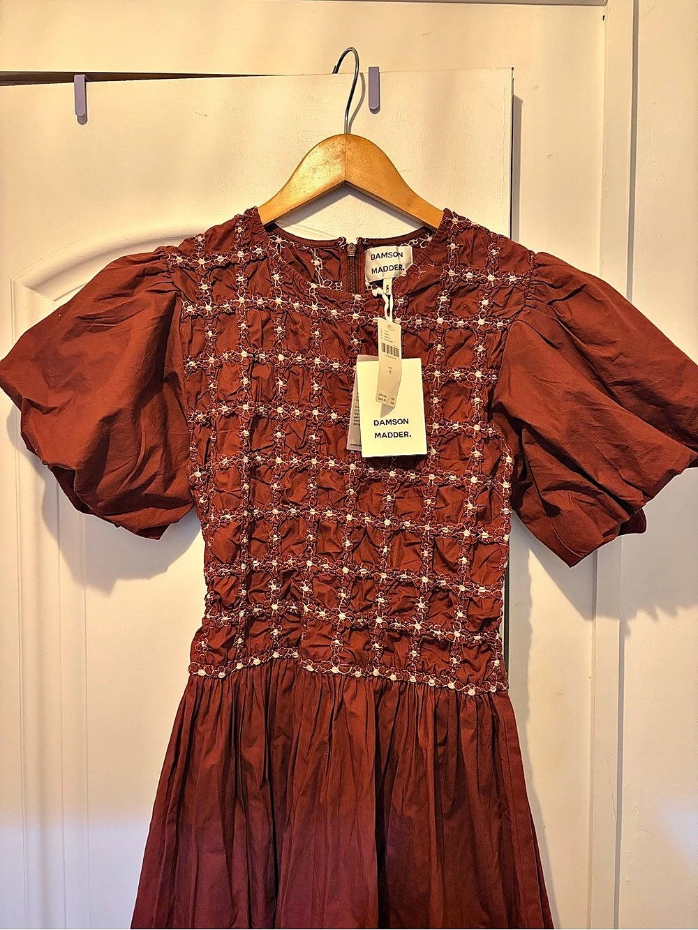 Damson Madder NWT Audrey Midi Dress Floral Brown size 8 - Picture 2 of 4